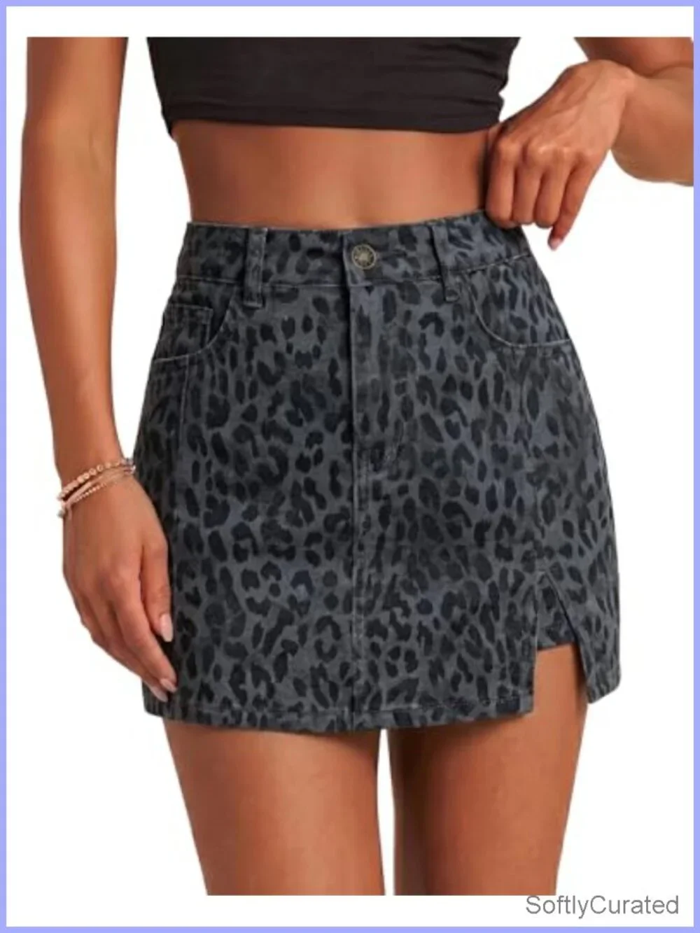 Denim Skort for Women High Waisted Stretchy Mini Jean Skirt with Shorts